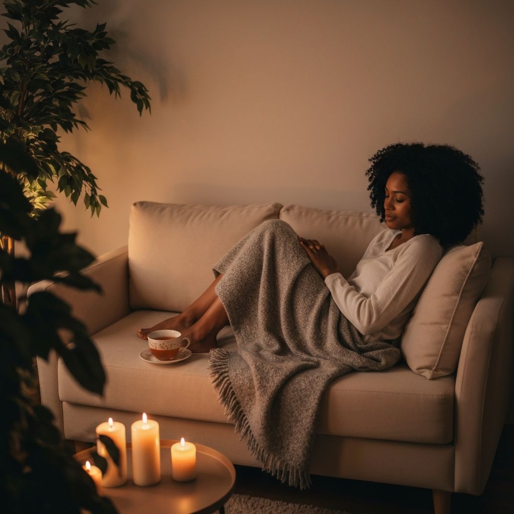 Evening relaxation with tea and comfort